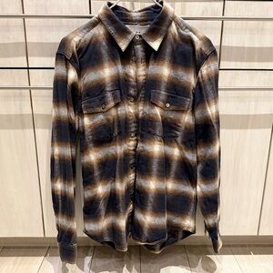 Frame Denim Black and Brown Plaid Button Down Shirt